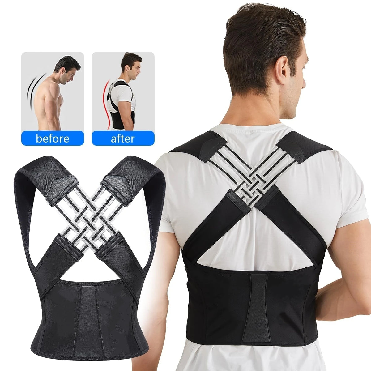 DeskReset Posture Corrector — Back & Shoulder Support